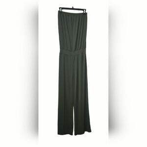 Carmen Marc‎ Valvo Green Strapless Jumpsuit Size Small
